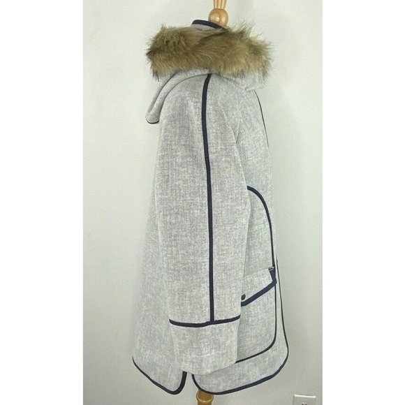 J.Crew $398 Petite Summit Parka Italian Stadium Cloth Wool Dusk Gray Sz P8 BA542 - Picture 5 of 7
